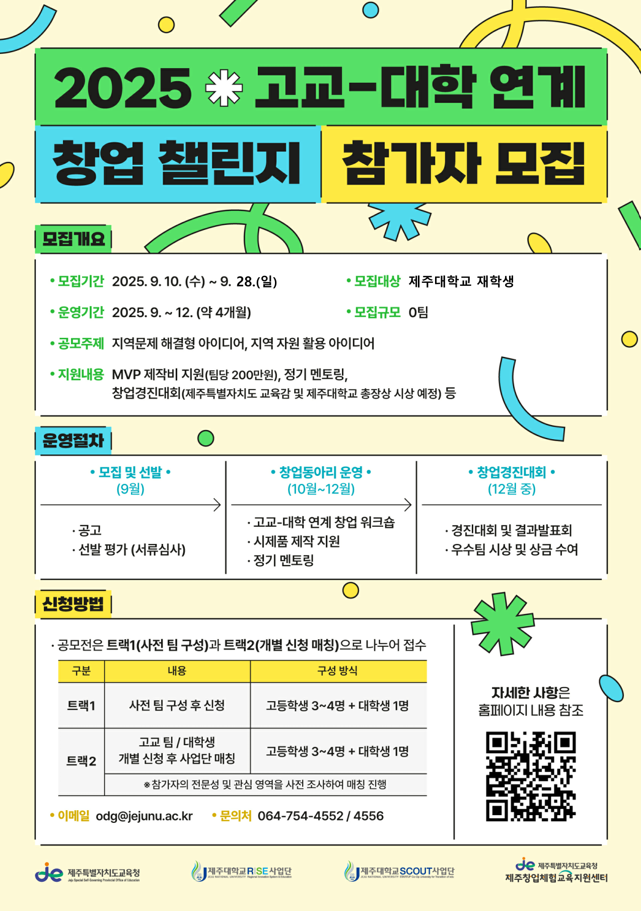 2025 고교-대학 연계 창업 챌린지 대학생 참가자 모집 연장 안내(~9/28)