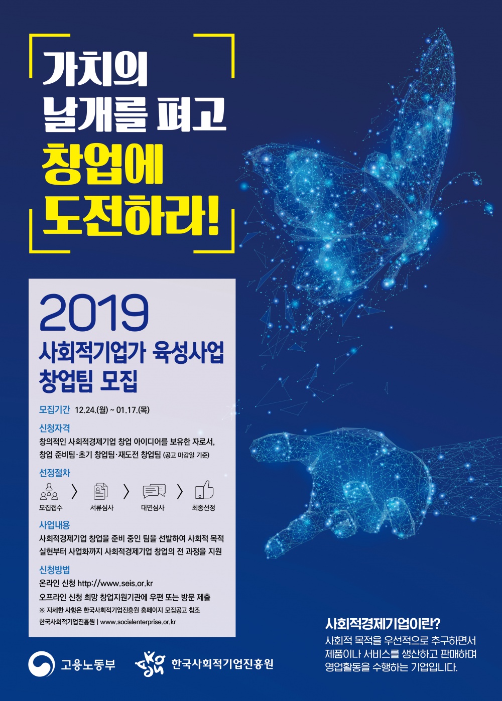 2019년 사회적기업가 육성사업 창업팀 모집 안내