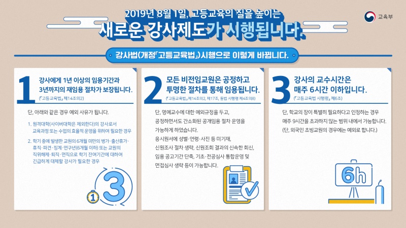 [교육부] 새로운 강사제도 시행 안내