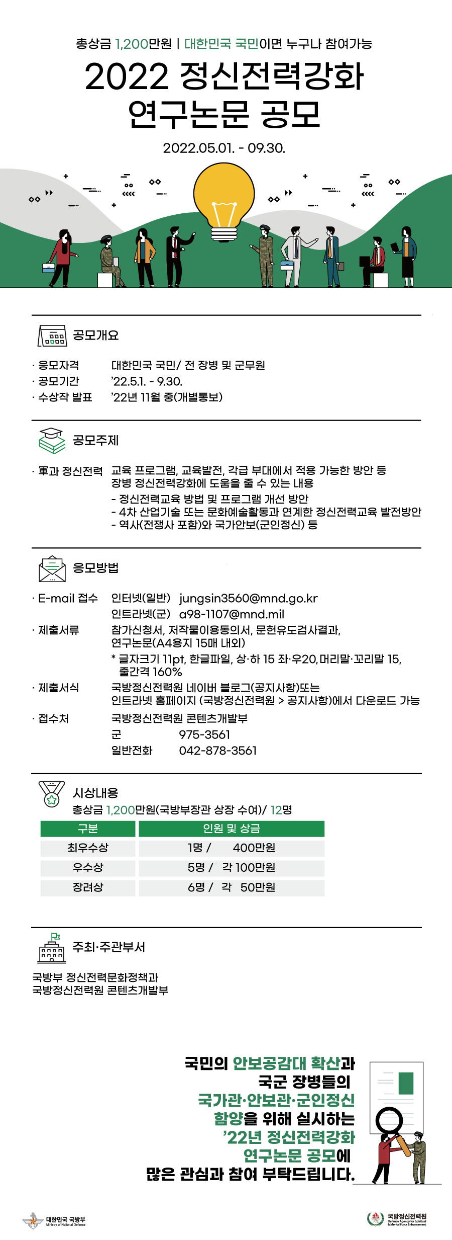 [국방정신전력원] 2022 정신전력 강화 연구논문 공모전