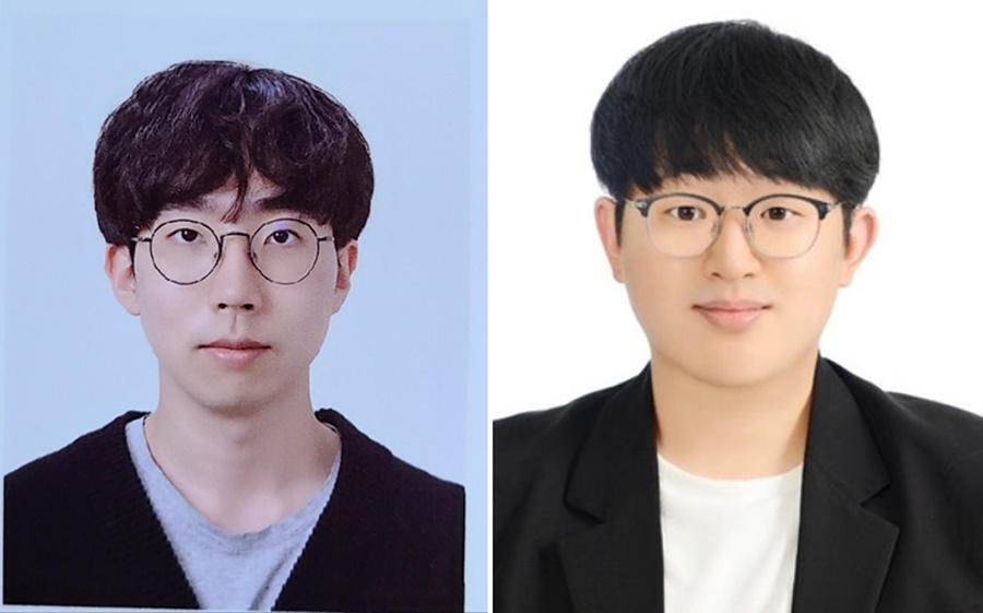 Lee Sang-woon and Kim Chan-young at JNU, Excellence Poster Presentation Award at The Korean Society for Marine Biotechnology Conference 2024