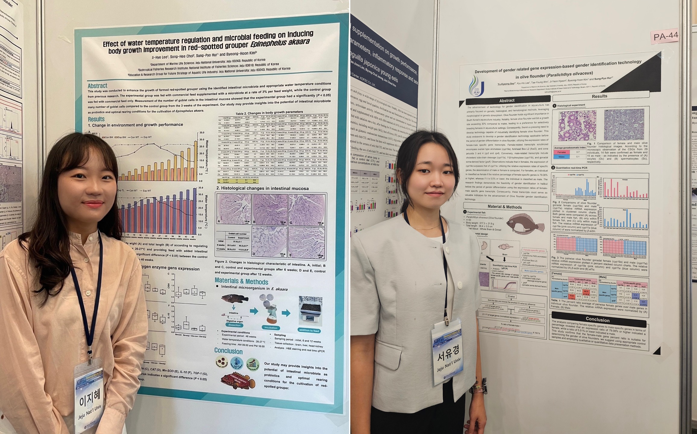 제주대 이지혜·서유경 학생 2024년 한국수산과학총연합회 최우수·우수 포스터상 수상